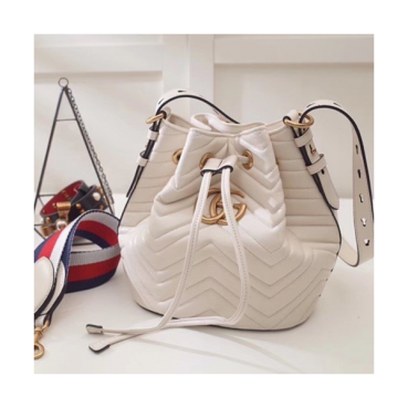 Gucci Marmont Matlase Women Bucket Bag,21CM - 구찌 마몬트 마틀라세 여성용 버킷백 476674, GUB0094,21CM,화이트