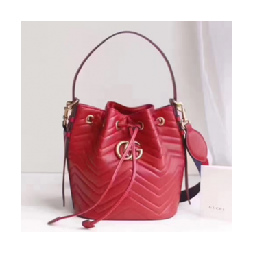 Gucci Marmont Matlase Women Bucket Bag,21CM - 구찌 마몬트 마틀라세 여성용 버킷백 476674, GUB0093,21CM,레드
