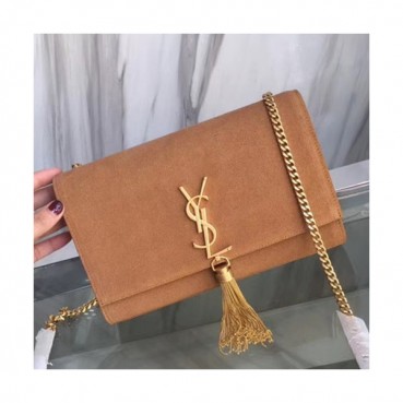 Saint Laurent Women Tassel Chain Satchel Shoulder Bag,24CM - 입생로랑 여성용 태슬 체인 사첼 숄더백 326076, SLB0236,24CM,브라운