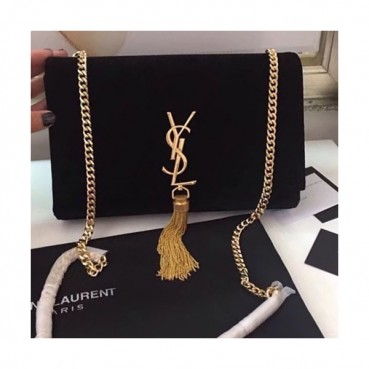 Saint Laurent Women Tassel Chain Satchel Shoulder Bag,24CM - 입생로랑 여성용 태슬 체인 사첼 숄더백 326076, SLB0233,24CM,블랙
