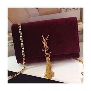 Saint Laurent Women Tassel Chain Satchel Shoulder Bag ,24CM - 입생로랑 여성용 태슬 체인 사첼 숄더백 326076, SLB0232,24CM,레드(금장)