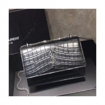 Saint Laurent Women Sunset Mini Shoulder Bag,17CM - 입생로랑 여성용 선셋 미니 숄더백 452157, SLB0201,17CM,블랙,무광