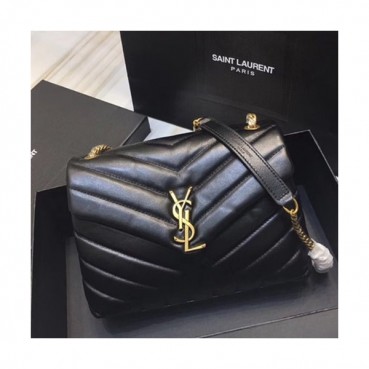 Saint Laurent Women Monogram Small Chain Shoulder Bag,24CM - 입생로랑 여성용 모노그램 스몰 체인 숄더백 464676,SLB0173,24CM,블랙(금장)