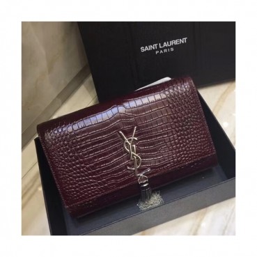 Saint Laurent Women Tassel Chain Satchel Shoulder Bag,24CM - 입생로랑 여성용 태슬 체인 사첼 숄더백 354119,SLB0152,24CM,와인