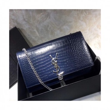 Saint Laurent Women Tassel Chain Satchel Shoulder Bag,24CM - 입생로랑 여성용 태슬 체인 사첼 숄더백 354119,SLB0151,24CM,블루