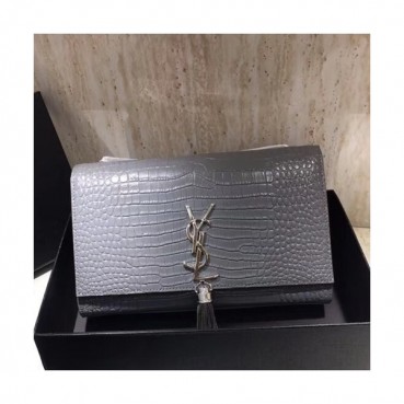 Saint Laurent Women Tassel Chain Satchel Shoulder Bag,24CM - 입생로랑 여성용 태슬 체인 사첼 숄더백 354119,SLB0149,24CM,그레이