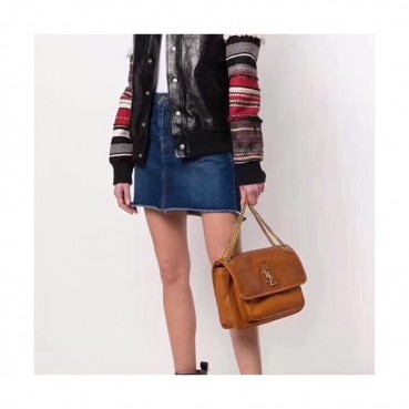 Saint Laurent Women Chain Shoulder Bag,28CM - 입생로랑 여성용 체인 숄더백 498913,SLB0145,28CM,브라운