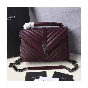 Saint Laurent Women Monogram Shoulder Bag ,24CM - 입생로랑 여성용 모노그램 숄더백 428056,SLB0144,24CM,와인