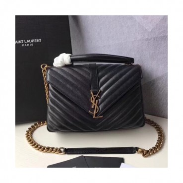 Saint Laurent Women Monogram Shoulder Bag,24CM - 입생로랑 여성용 모노그램 숄더백 428056,SLB0140,24CM,블랙(금장)