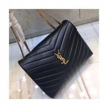 Saint Laurent Women Monogram Chain Shoulder Bag,30CM - 입생로랑 여성용 모노그램 체인 숄더백 459749,SLB0134,30CM,블랙(금장)