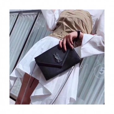 Saint Laurent Women Le Sept Chain Shoulder Bag,25CM - 입생로랑 여성용 르셉트 체인 숄더백 511262,SLB0128, 25CM,블랙(은장)