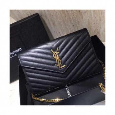 Saint Laurent Women Monogram Chain Shoulder Bag,22.5 CM - 입생로랑 여성용 모노그램 체인 숄더백 360452,SLB0105, 22.5CM,블랙(금장)