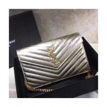 Saint Laurent Women Monogram Chain Shoulder Bag,22.5 CM - 입생로랑 여성용 모노그램 체인 숄더백 360452 ,SLB0099, 22.5CM,옐로우골드