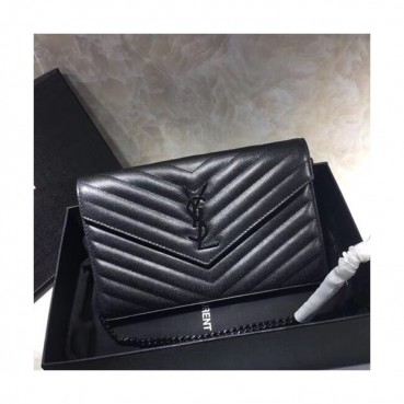 Saint Laurent Women Monogram Chain Shoulder Bag,22.5 CM - 입생로랑 여성용 모노그램 체인 숄더백 360452 ,SLB0098, 22.5CM,블랙