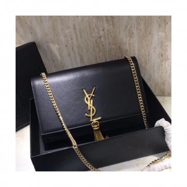 Saint Laurent Women Tassel Chain Satchel Shoulder Bag ,24CM - 입생로랑 여성용 태슬 체인 사첼 숄더백 326076 ,SLB0091,24CM,블랙(금장)