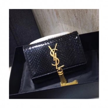 Saint Laurent Women Tassel Mini Chain Satchel Shoulder Bag ,17CM - 입생로랑 여성용 태슬 미니 체인 사첼 숄더백 326078A ,SLB0075,17CM,블랙(금장)
