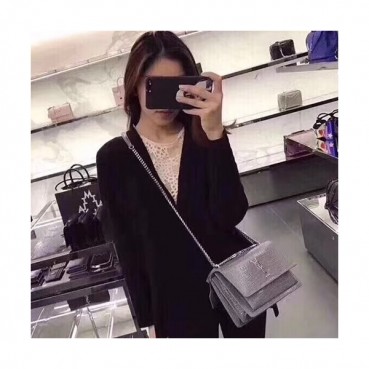 Saint Laurent Women Monogram Shoulder Bag ,22CM - 입생로랑 여성용 모노그램 숄더백 442906 ,SLB0071,22CM,그레이