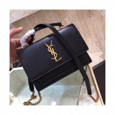 Saint Laurent Women Sunset Monogram Mini Chain Shoulder Bag ,19CM - 입생로랑 여성용 선셋 모노그램 미니 체인 숄더백 533026 ,SLB0062,19CM,블랙