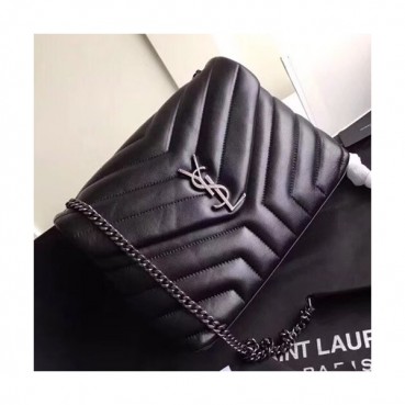 Saint Laurent Women Monogram Small Chain Shoulder Bag ,24CM - 입생로랑 여성용 모노그램 스몰 체인 숄더백 464676 ,SLB0055,24CM,블랙