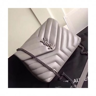 Saint Laurent Women Monogram Small Chain Shoulder Bag  ,24CM - 입생로랑 여성용 모노그램 스몰 체인 숄더백 464676 ,SLB0053,24CM,그레이