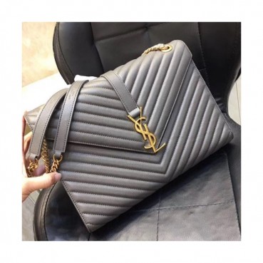 Saint Laurent Women Large Satchel Shoulder Bag,31CM - 입생로랑 여성용 라지 사첼 숄더백 342023 ,SLB0044 ,31CM,그레이