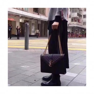 Saint Laurent Women Large Satchel Shoulder Bag ,31CM - 입생로랑 여성용 라지 사첼 숄더백 342023 ,SLB0042 ,31CM,블랙(금장)