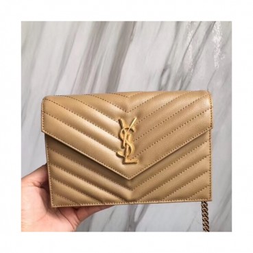 Saint Laurent Women Monogram Chain Shoulder Bag,19CM - 입생로랑 여성용 모노그램 체인 숄더백 393953 ,SLB0026,19CM,베이지