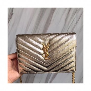 Saint Laurent Women Monogram Chain Shoulder Bag,19CM - 입생로랑 여성용 모노그램 체인 숄더백 393953 ,SLB0025,19CM,연옐로우골드
