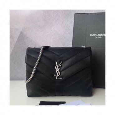 Saint Laurent Women Y Matelasse Chain Shoulder Bag,24CM - 입생로랑 여성용  Y 마틀라세 체인 숄더백 464676 ,SLB0004,24CM,블랙