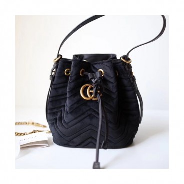 Gucci Marmont Matlase Velvet Women Bucket Bag,21CM - 구찌 마몬트 마틀라세 벨벳 여성용 버킷백 476674, GUB0079,21CM