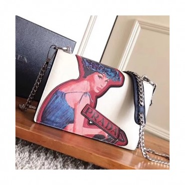 Prada Saffiano Chain Shoulder Bag,22CM - 프라다 사피아노 체인 숄더백 ,1BD111