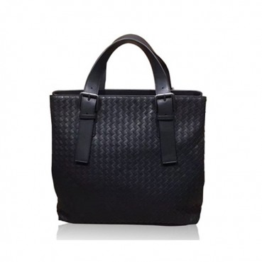 [보태가 베네타] 인터레치아토 가죽 블랙 남성용 숄더백 bv0006b - Bottega Veneta Intrecciato Black Mens Soulder Bag