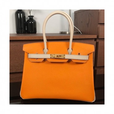 Hermes Birkin Epsom Leather Tote Shoulder Bag ,30cm - 에르메스 버킨 엡송 레더 여성용 토트 숄더백 HERB0671,30cm,오렌지