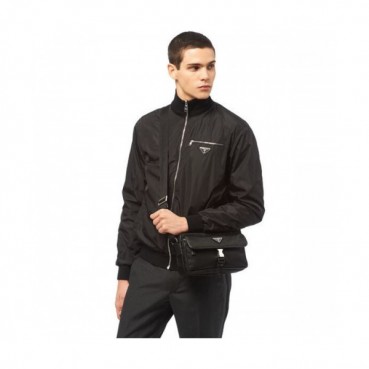 [프라다] Pradaa 2020 Men's Nylon Shoulder Bag,25cm - 프라다 2020 남성용 네일론 숄더백,25cm,PRAB0199,블랙