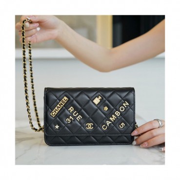 [유니크한]Chanel 2021 Women's Leather Shoulder Bag,19cm,CHAB1718 - 샤넬 2021 여성용 레더 숄더백,19cm,블랙