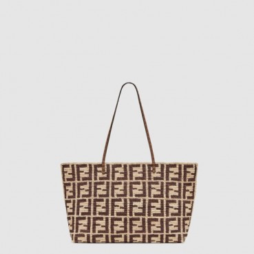 펜디 여성 FF 라피아 크로셰 토트백 - Fendi Womens FF Raffia Crochet Tote Bag 