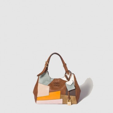 미우미우 여성 패치워크 가죽 핸드백 - Miumiu Womens Patchwork Leather Handbag 