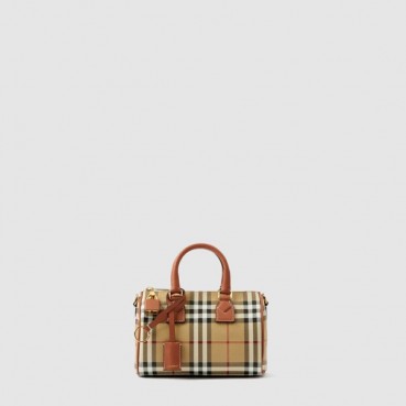 버버리 여성 미니 체크 볼링 백 - Burberry Womens Mini Check Bowling Bag 