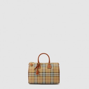 버버리 여성 미디엄 체크 볼링 백 - Burberry Womens Medium Check Bowling Bag 
