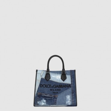 돌체앤가바나 남/녀 로고 장식 패치워크 에지 쇼퍼백 - Dolce&Gabbana Unisex Logo