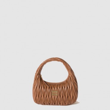 미우미우 여성 완더 마테라쎄 나파 가죽 호보 백 - Miumiu Womens Wander Matelasse Nappa Leather Hobo Bag 