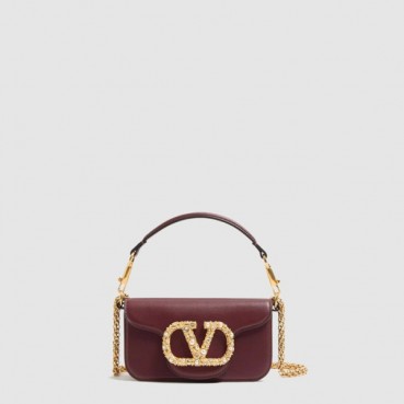 발렌티노 여성 가라바니 로코 주얼 로고 스몰 숄더 백 - Valentino Womens Garavani Rocco Jewel Logo Small Shoulder Bag 