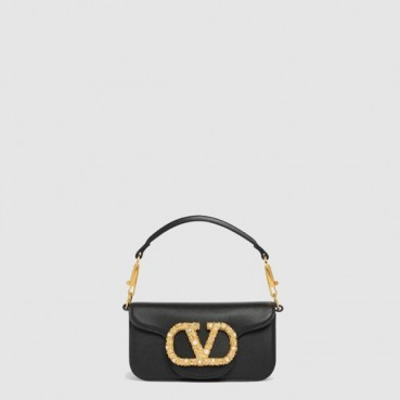 발렌티노 여성 가라바니 로코 주얼 로고 스몰 숄더 백 - Valentino Womens Garavani Rocco Jewel Logo Small Shoulder Bag 