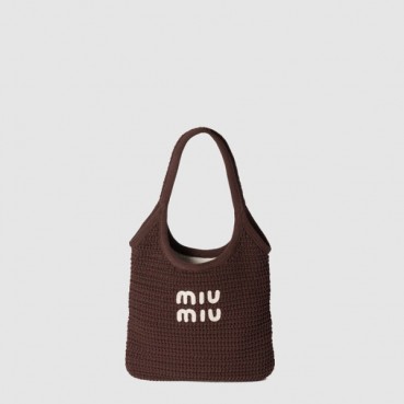 미우미우 여성 아이비 라피아 우븐 토트 백 - Miumiu Womens Ivy Raffia Woven Tote Bag 