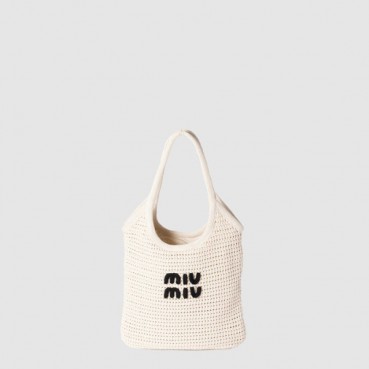 미우미우 여성 아이비 라피아 우븐 토트 백 - Miumiu Womens Ivy Raffia Woven Tote Bag 