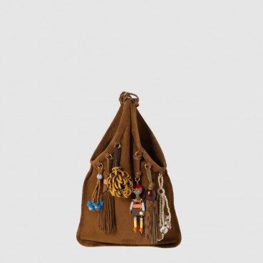 미우미우 여성 트릭 장식 스웨이드 백 - Miumiu Womens Trick