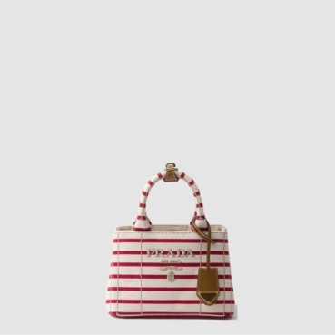 프라다 여성 스트라이프 코튼 캔버스 미니백 1BA038 - Prada Womens Striped Cotton Canvas Mini Bag 