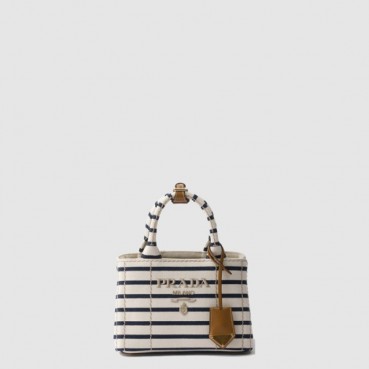 프라다 여성 스트라이프 코튼 캔버스 미니백 1BA038 - Prada Womens Striped Cotton Canvas Mini Bag 
