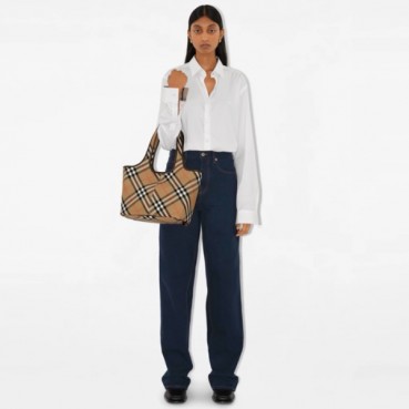 버버리 여성 스몰 체크 토트백 - Burberry Womens Small Check Tote Bag 
