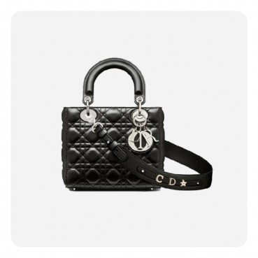 디올 여성 블랙 까나쥬 레이디백 스몰 - Dior Cannage Lady Small Bag